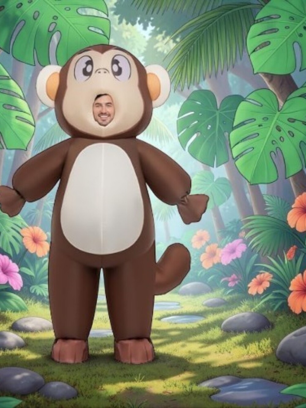 Spooktactular Inflatable Unisex Adult Funny Monkey Costume, One Size